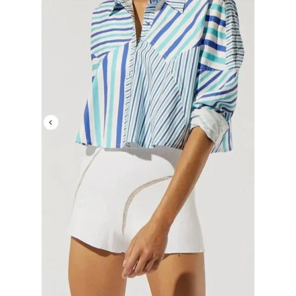 Solid & Striped Charlie Short White Ribbed Knit High‎ Waisted Size Small $175